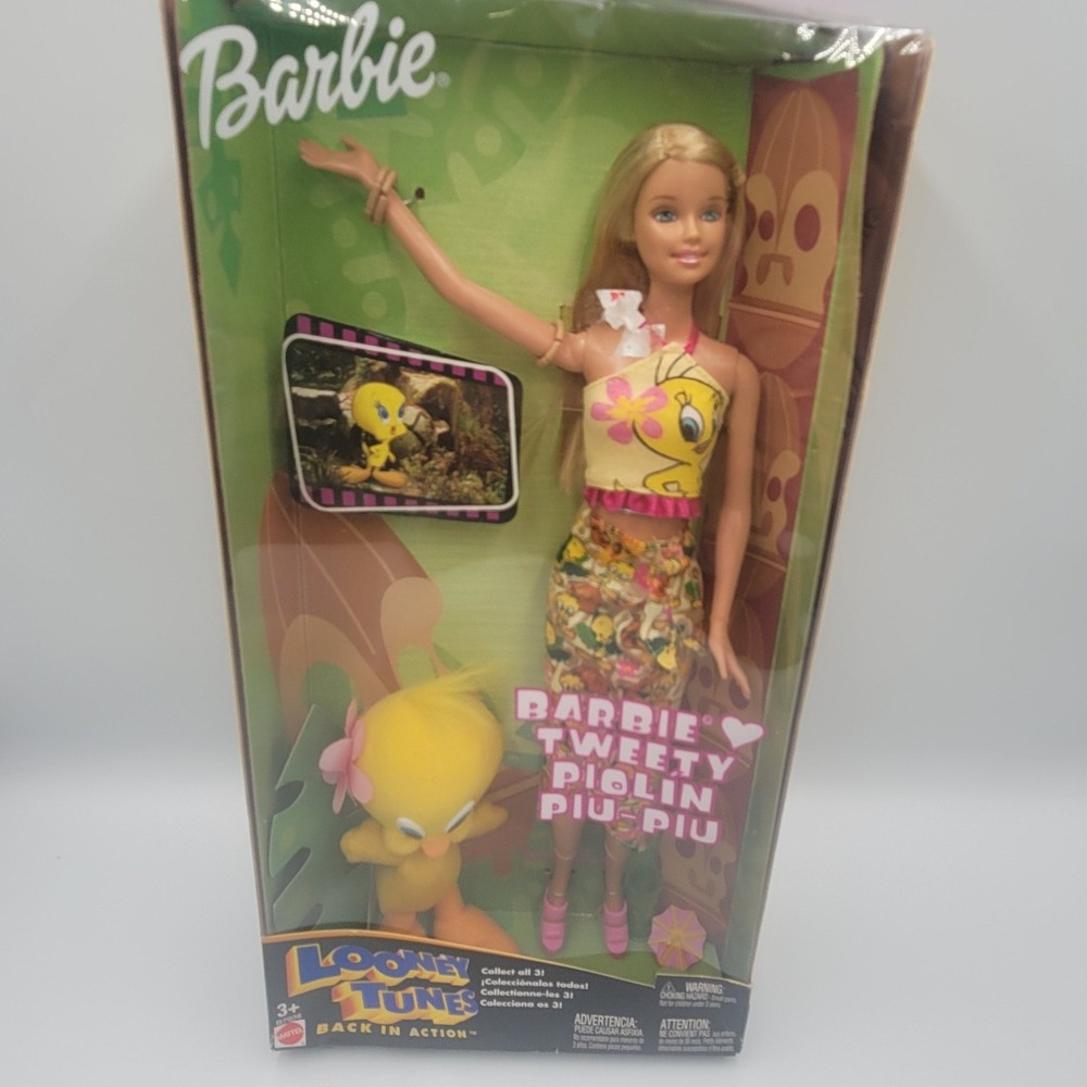 Vintage Barbie Looney Tunes Back In Action Tweety Bird Doll Set 2003 Nostalgia